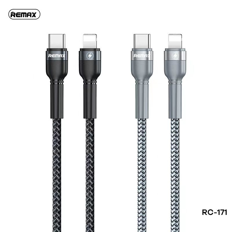 REMAX RC-171 JANY SERIES 20W PD FAST CHARGING DATA CABLE TYPE-C TO IPH (1M), iPhone Cable, Lightning Cable, PD Cable, Fast Charging Cable, Type-C to Lighting Cable
