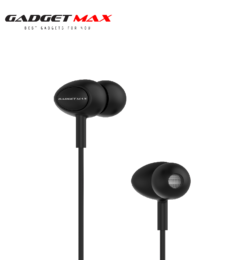 GADGET MAX P122 PEAR STEREO EARPHONE (3.5MM) WIRED EARPHONE - BLACK