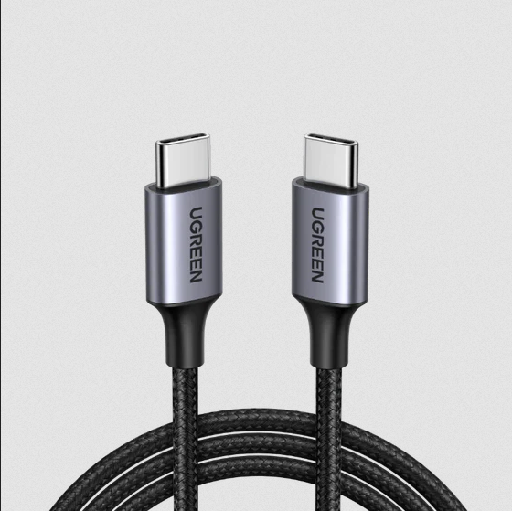 UGREEN US316 USB-C TO USB-C 2.0 CABLE 100W ALUMINUM CASE WITH BRAID (TYPE C TO TYPE C 100W 3A NYLON BRAID)(1.5M), 100W Cable, Type-C to Type-C Cable, Data Cable, PD Cable, 3A Cable, Nylon Braid Cable