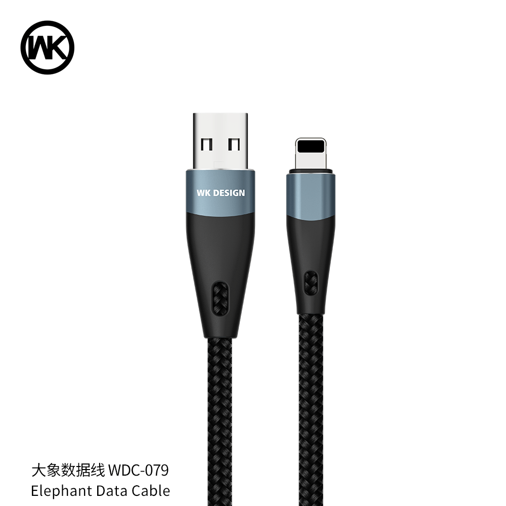 WK WDC-079I IPH  ELEPHANT DATA CABLE FOR LIGHTING  2.4A  (1M), iPhone Lightning charging cable ,Best lightning cable for iPhone,Apple iPhone Cable,iPhone USB Cable,Apple Lightning to USB Cable