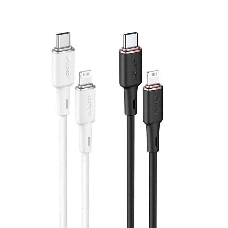 ACEFAST C2-01 USB-C TO LIGHTNING ZINC ALLOY SILICONE CHARGING DATA CABLE (30W MAX)(1.2M) - BLACK