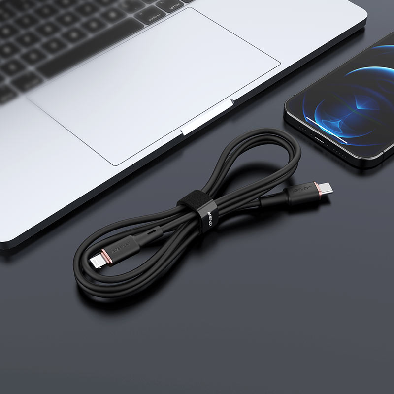 ACEFAST C2-01 USB-C TO LIGHTNING ZINC ALLOY SILICONE CHARGING DATA CABLE (30W MAX)(1.2M), PD Cable, iPhone Cable, Charging Cable, Data Cable