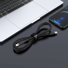 ACEFAST C2-01 USB-C TO LIGHTNING ZINC ALLOY SILICONE CHARGING DATA CABLE (30W MAX)(1.2M) - BLACK