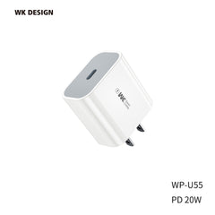 WK WP-U55 PD 20W MAXSPEED SERIES FAST CHARGING, PD 20W Charging Adapter, Fast Charging Adapter