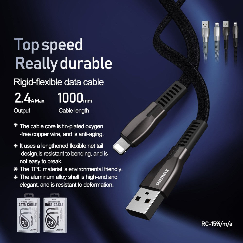 REMAX RC159A  GONRO SERIES 2.4A DATA CABLE RC-159A,Cable,Type C Cable for Andorid,USB Type C Cable,USB C Charger Cable,Type C Data Cable,Type C Charger Cable,Fast Charge Type C Cable,Quick Charge Type C Cable,the best USB C Cable
