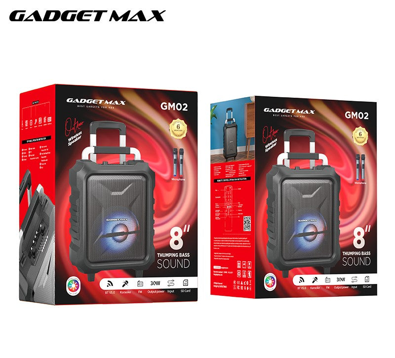 GADGET MAX GM02 OUTDOOR WIRELESS SPEAKER 30W (8") THUMPING BASS SOUND, Outdoor Wireless Speaker, 30W Speaker, Thumping Bass Sound Speaker
