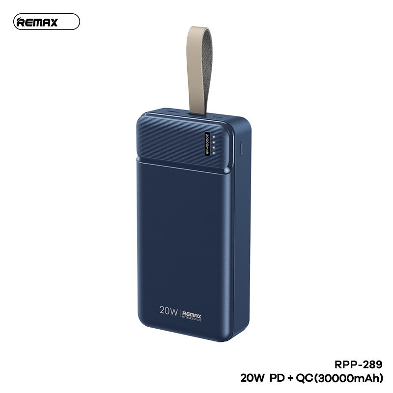 Remax RPP-289 30000mAh 20W PD+QC Pure Series Multi-Compatible Power Bank - Blue