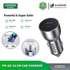 UGREEN CD213 PD 42.5W CAR CHARGER ALU CASE, PD Car Charger