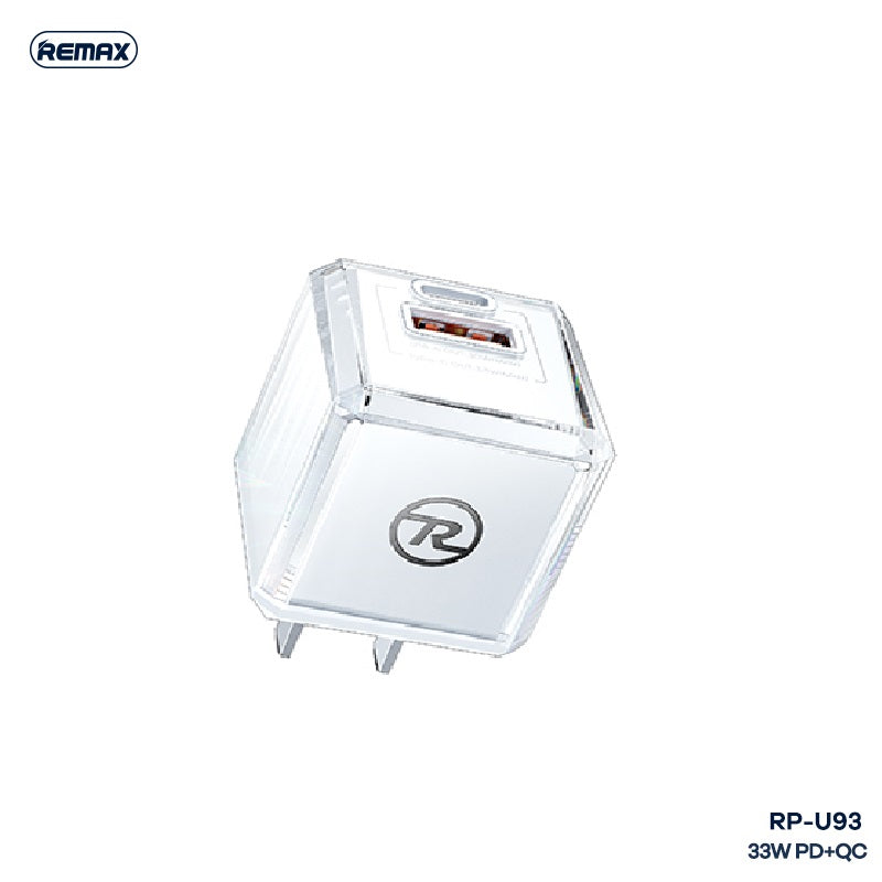 REMAX RP-U93 ICY SERIES 33W MULTI-COMPATIBLE PD+QC FAST CHARGER