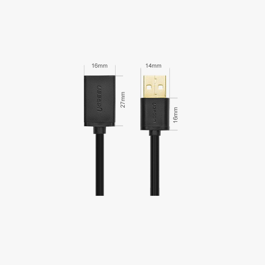 UGREEN US103 USB 2.0A MALE TO A FEMALE EXTENSION CABLE (1M)