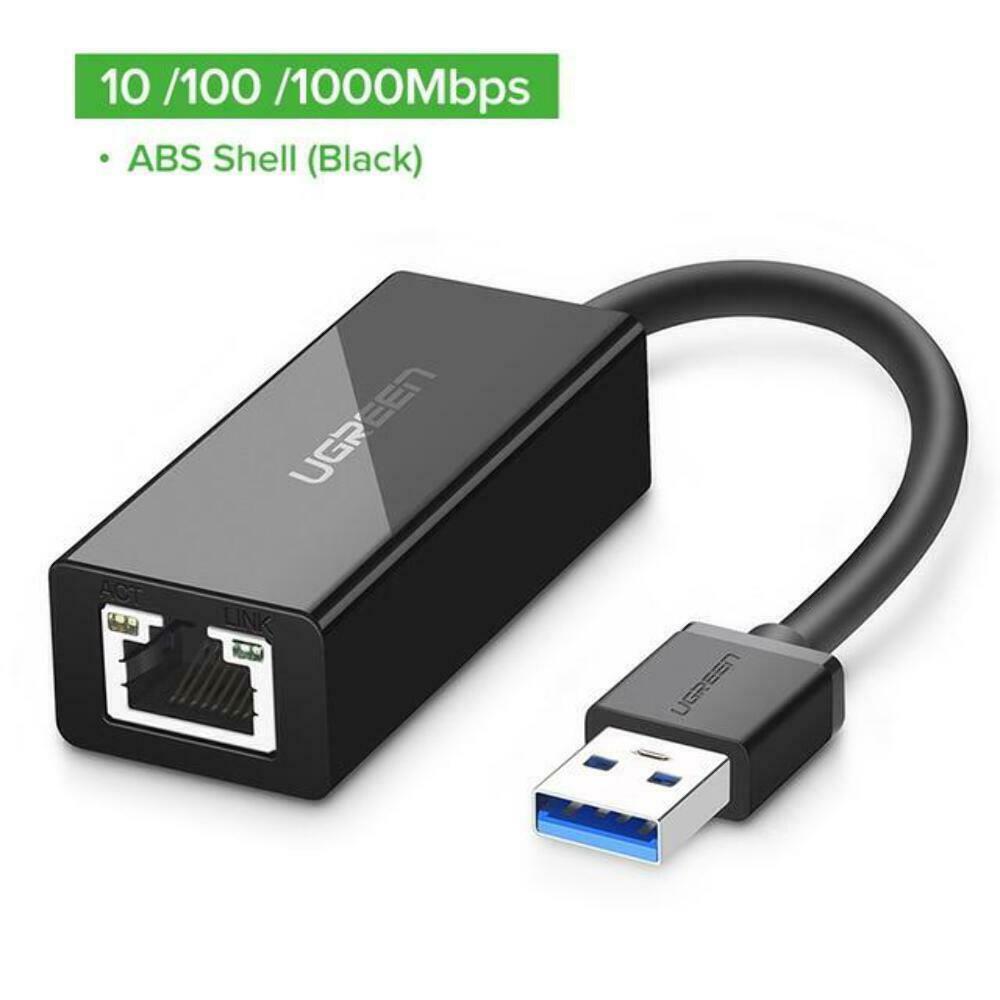 UGREEN CR111 Network Adapter USB 3.0 to Ethernet RJ45 Lan Gigabit Adapter for 10/100/1000 Mbps Ethernet Supports Nintendo Switch (Black)